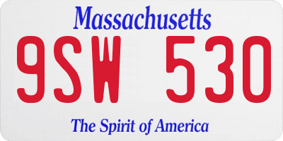 MA license plate 9SW530