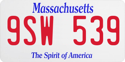 MA license plate 9SW539