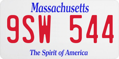 MA license plate 9SW544
