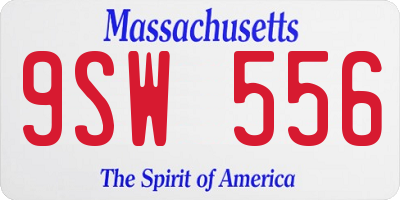 MA license plate 9SW556