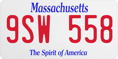 MA license plate 9SW558