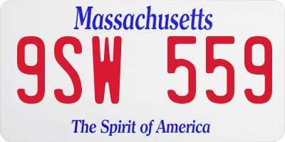 MA license plate 9SW559
