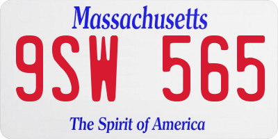 MA license plate 9SW565