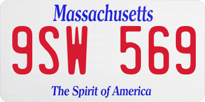 MA license plate 9SW569