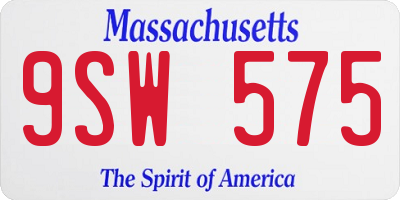 MA license plate 9SW575