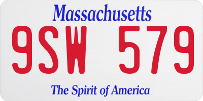 MA license plate 9SW579