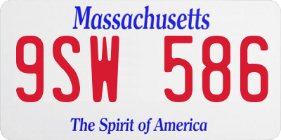 MA license plate 9SW586