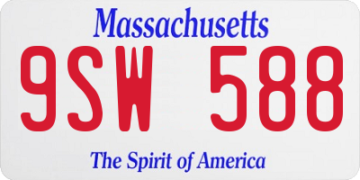 MA license plate 9SW588