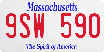MA license plate 9SW590