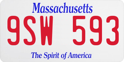 MA license plate 9SW593