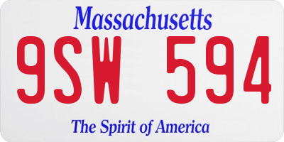 MA license plate 9SW594