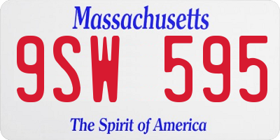 MA license plate 9SW595