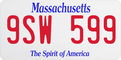 MA license plate 9SW599