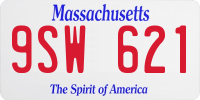 MA license plate 9SW621