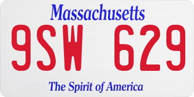 MA license plate 9SW629