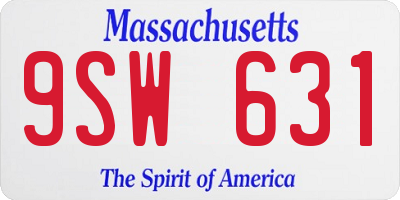 MA license plate 9SW631