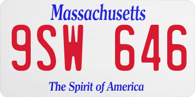 MA license plate 9SW646