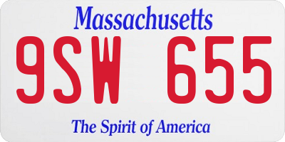 MA license plate 9SW655