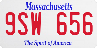 MA license plate 9SW656