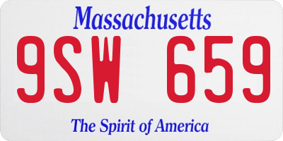 MA license plate 9SW659