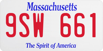 MA license plate 9SW661