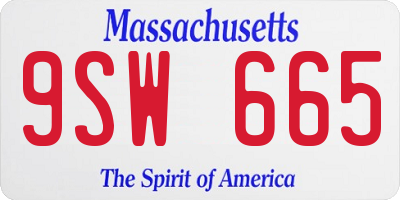 MA license plate 9SW665