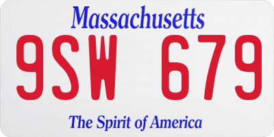 MA license plate 9SW679