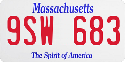 MA license plate 9SW683