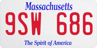 MA license plate 9SW686