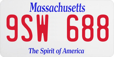 MA license plate 9SW688