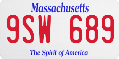 MA license plate 9SW689