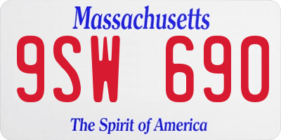 MA license plate 9SW690