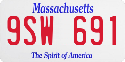 MA license plate 9SW691