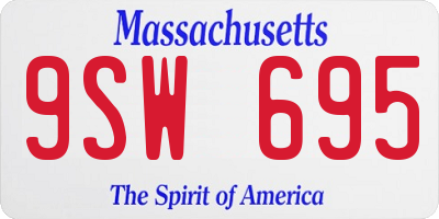 MA license plate 9SW695