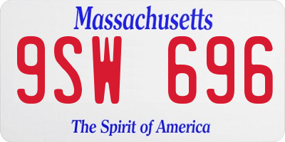 MA license plate 9SW696