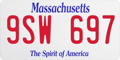 MA license plate 9SW697