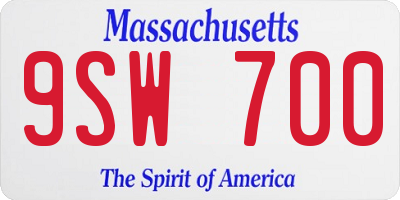 MA license plate 9SW700