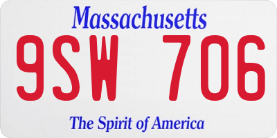 MA license plate 9SW706
