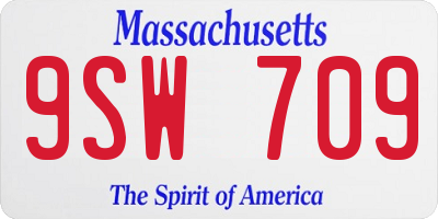 MA license plate 9SW709