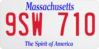 MA license plate 9SW710