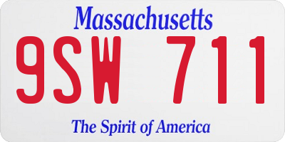 MA license plate 9SW711