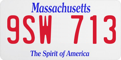 MA license plate 9SW713