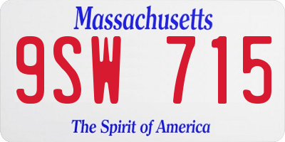 MA license plate 9SW715