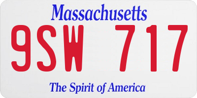MA license plate 9SW717