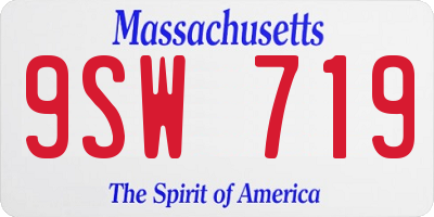 MA license plate 9SW719