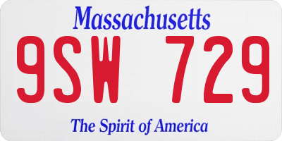 MA license plate 9SW729