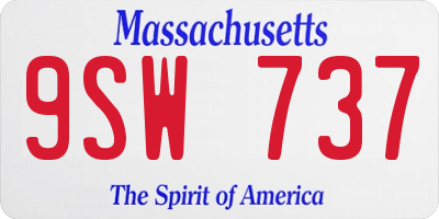 MA license plate 9SW737