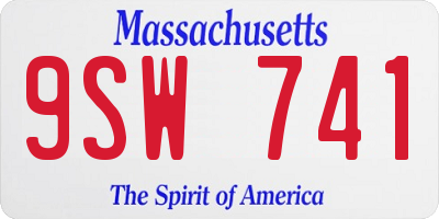 MA license plate 9SW741