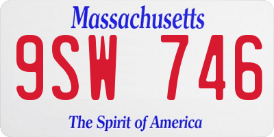 MA license plate 9SW746