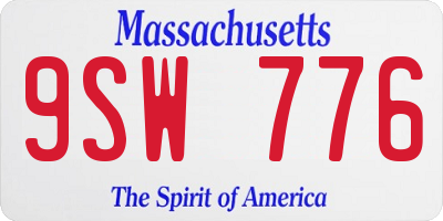 MA license plate 9SW776